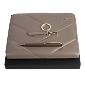 Set HUGO BOSS Taupe (ballpoint pen, conference folder A5 & key ring) - Reklamnepredmety