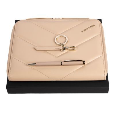 Set HUGO BOSS Nude (ballpoint pen, conference folder A5 & key ring)