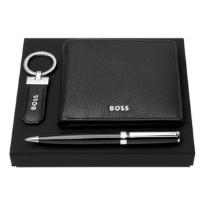 Set HUGO BOSS Black (ballpoint pen, key ring & wallet) - Reklamnepredmety