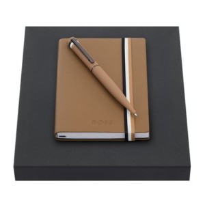 Set HUGO BOSS Camel (ballpoint pen & note pad A6) - Reklamnepredmety