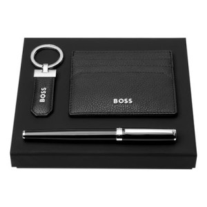 Set HUGO BOSS Black (rollerball pen, key ring & card holder) - Reklamnepredmety