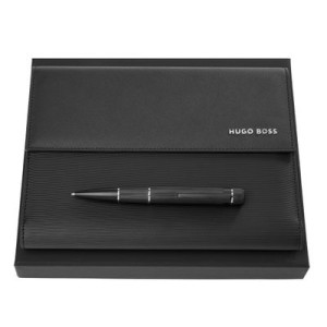 Set HUGO BOSS Black (ballpoint pen & folder A5) - Reklamnepredmety