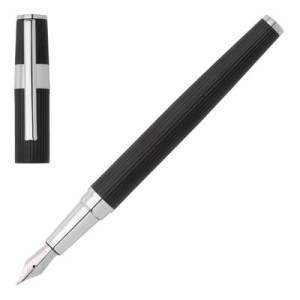 Fountain pen Gear Pinstripe Black / Chrome - Reklamnepredmety