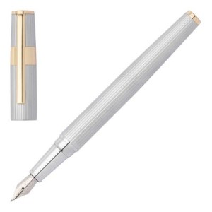 Fountain pen Gear Pinstripe Silver / Gold - Reklamnepredmety