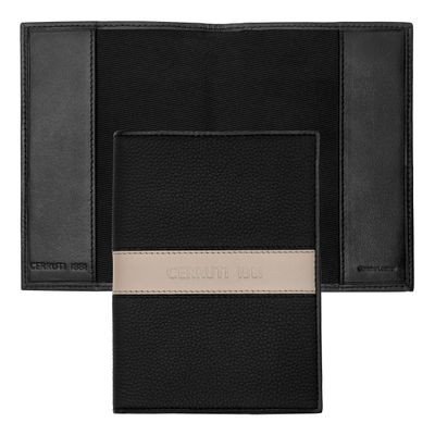 Passport holder Delano Taupe & Black