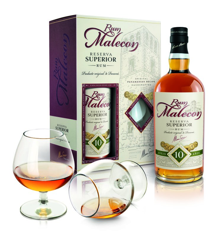 Malecon 10 Y.O., 40%, GLASS SET