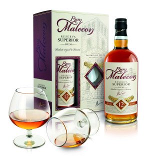 Malecon 12 Y.O., 40%, GLASS SET - Reklamnepredmety