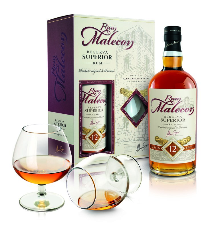 Malecon 12 Y.O., 40%, GLASS SET