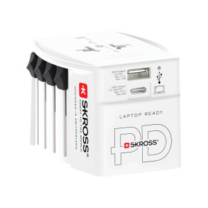 Cestovný adaptér SKROSS World MUV 65W PD s USB C káblom - Reklamnepredmety