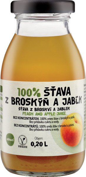 100% broskyňovo-jablková šťava ZDRAVO