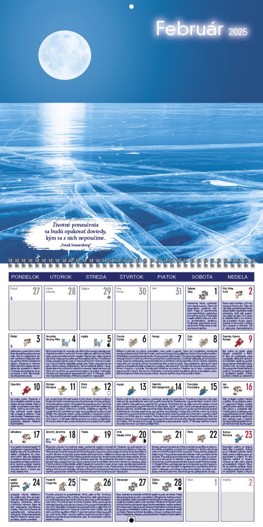 Nástenný kalendár Lunárny kalendár 2025