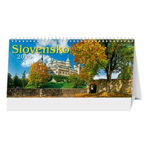 Stolový kalendár Slovensko riadkové 2025 - Reklamnepredmety