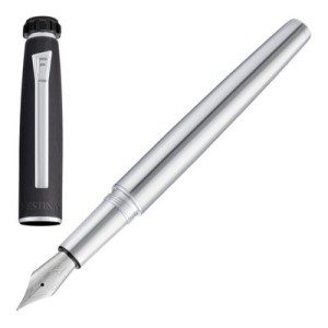 Fountain pen Chronobike Chrome Black - Reklamnepredmety