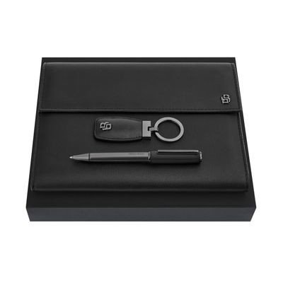 Set HUGO BOSS Black & Gun (ballpoint pen, folder A5 & key ring)