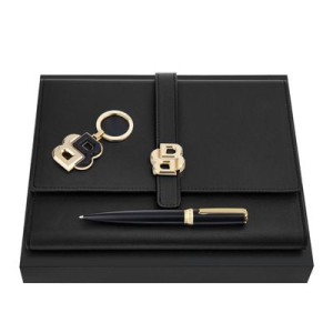 Set HUGO BOSS Black & Gold (ballpoint pen, folder A5 & key ring) - Reklamnepredmety