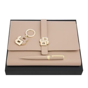 Set HUGO BOSS Nude (ballpoint pen, folder A5 & key ring) - Reklamnepredmety