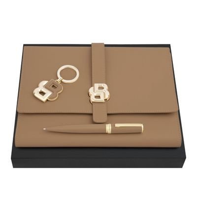 Set HUGO BOSS Camel (ballpoint pen, folder A5 & key ring)