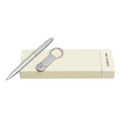 Set CERRUTI 1881 Chrome (ballpoint pen & key ring)