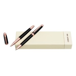 Set Holborn Black & Rosegold (ballpoint pen & rollerball pen) - Reklamnepredmety