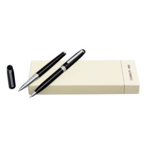 Set Leap Classic Black (ballpoint pen & rollerball pen) - Reklamnepredmety