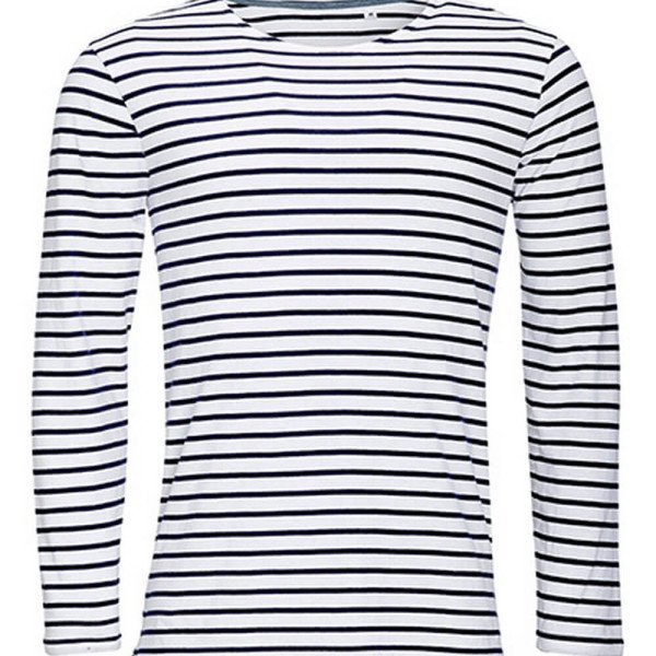 L01402 Men´s Long Sleeve Striped T-Shirt Marine