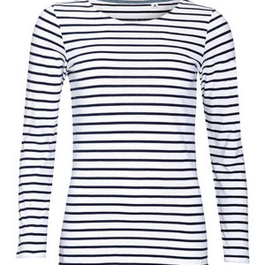 L01403 Women´s Long Sleeve Striped T-Shirt Marine - Reklamnepredmety