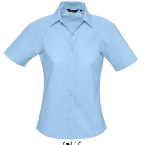 L610 Ladies Oxford-Blouse Elite Short Sleeve - Reklamnepredmety