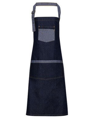 PW127 Domain Contrast Denim Bib Apron - Reklamnepredmety