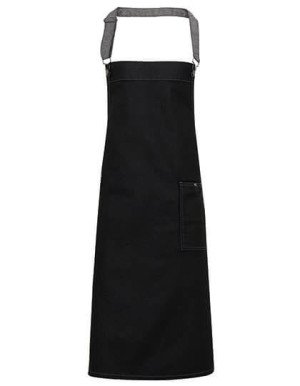 PW134 District Waxed Look Denim Bib Apron - Reklamnepredmety