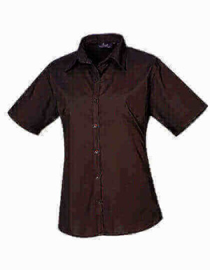 PW302 Ladies Poplin Short Sleeve Blouse - Reklamnepredmety