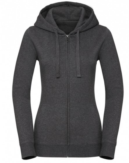 Ladies` Authentic Melange Zipped Hood Sweat